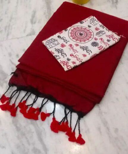 Jamdani Handloom in Red